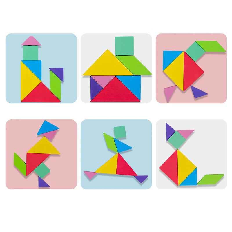 Magnetic 3D  Puzzle Jigsaw Tangram Game Montessori Learning Educational Drawing Board Games Toy Gift for Children Brain Tease