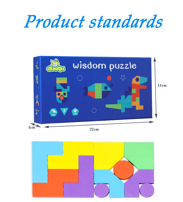 Magnetic 3D  Puzzle Jigsaw Tangram Game Montessori Learning Educational Drawing Board Games Toy Gift for Children Brain Tease