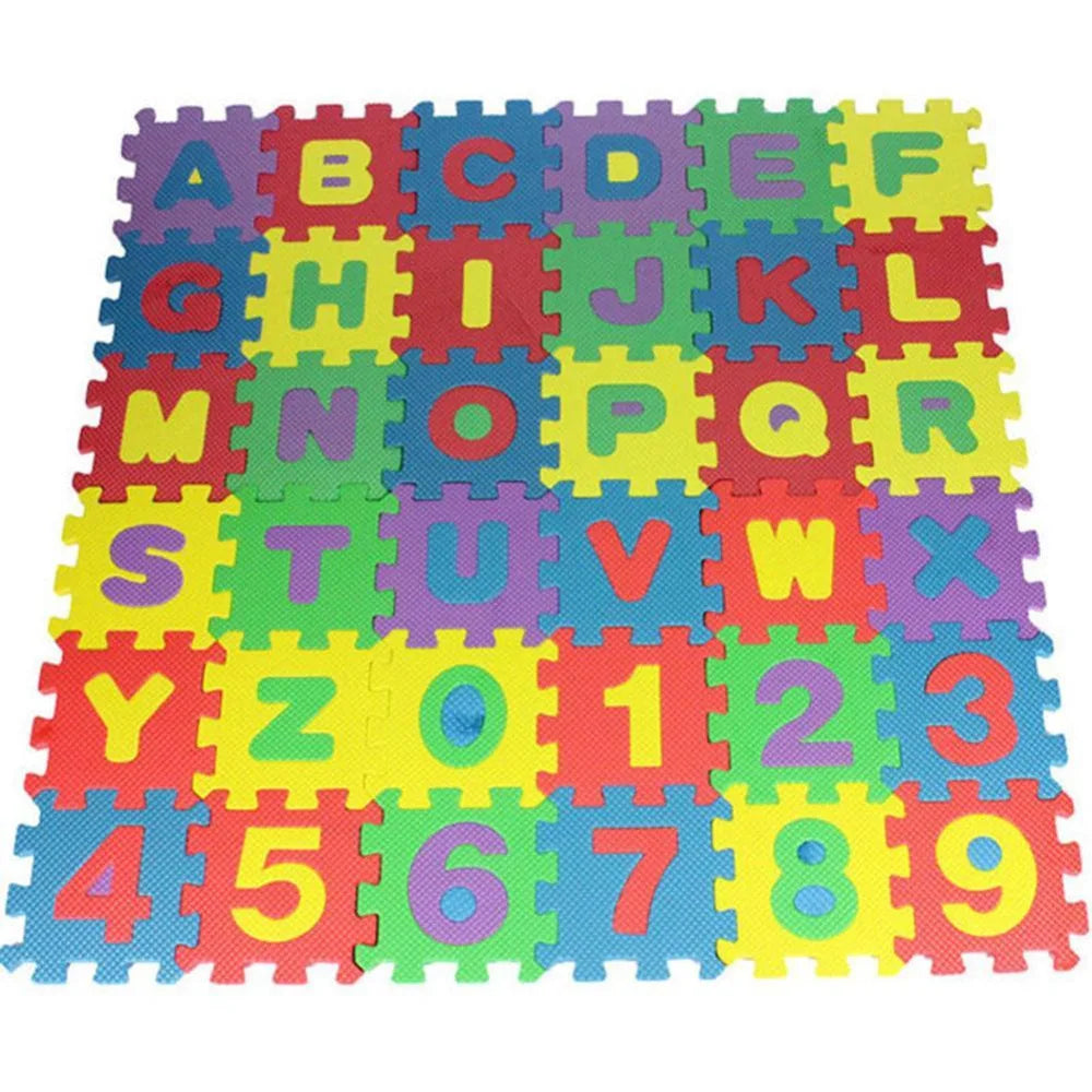 HOT 36 pcs children mini EVA Foam Alphabet Letters Numbers Floor Soft Baby Mat 3D puzzle Kids Educational toys